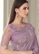 Lavender Sequins Embroidered Silk Designer Saree