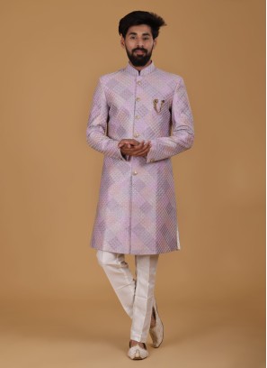 Lavender Stylish Indowestern For Men