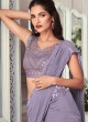 Party Wear Ready Pleated Lilac Saree
