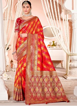 Lavish Silk Orange Classic Designer Saree