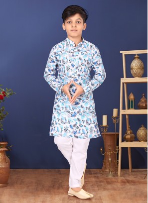 Leaf Print Cotton Designer Kurta Pajama