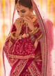 Lehenga Choli Gold Zardosi Velvet in Pink