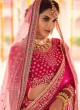 Lehenga Choli Gold Zardosi Velvet in Pink