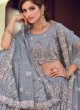 Lehenga Choli Thread Net in Grey