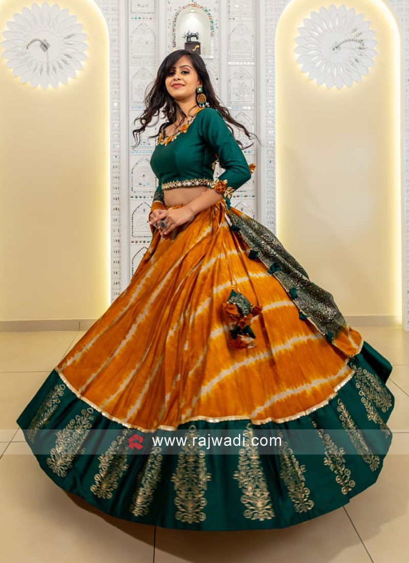 GAJRAJ GAJI SILK WHITE & GREEN LEHENGA CHOLI 8007 8007 Wholesale catalog