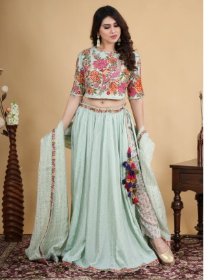 Light Green Pant Style Indowestern Dress