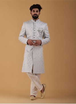 Light Grey Color Indowestern For Men