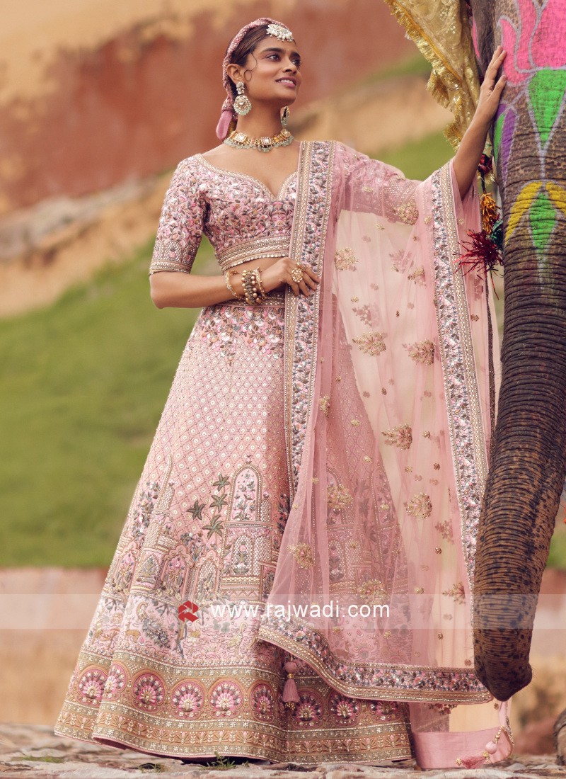 Indian designer baby pink lehenga choli for wedding outfits (2) | Indian  bridal dress, Indian bridal lehenga, Indian bridal outfits