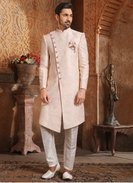 Light Pink Festive Wear Indowestern Set