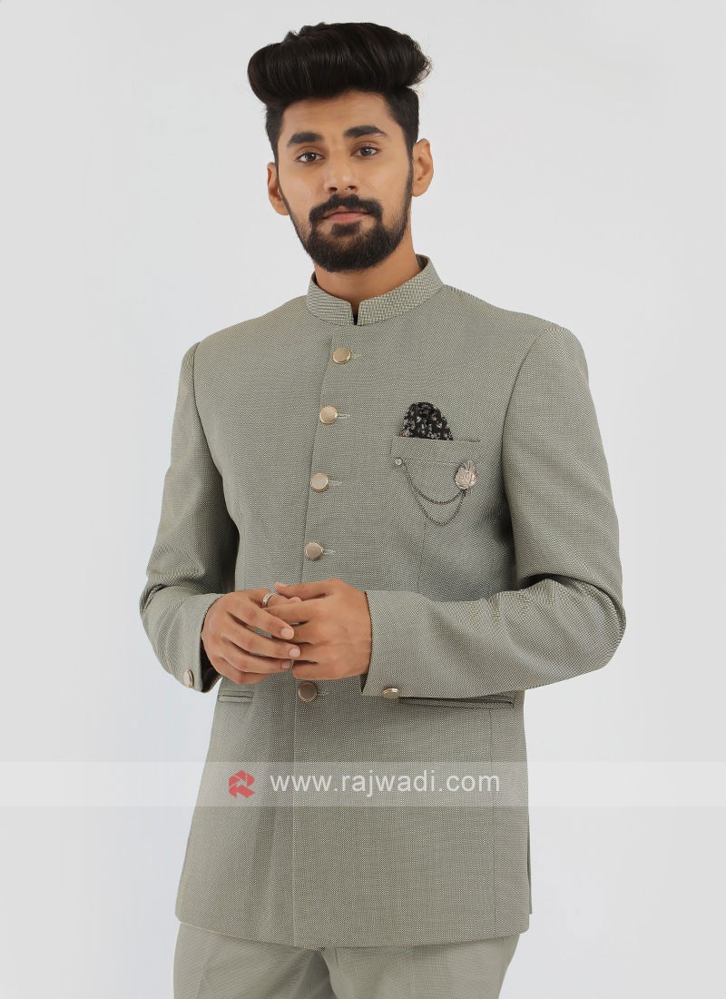 Coriander Green Premium Cotton Bandhgala Stretchable Traveler Suit in 2023  | Traveler suit, Jodhpuri suits for men, Blazer and shorts