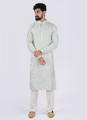 Light Sea Green Kurta Pajama For Men