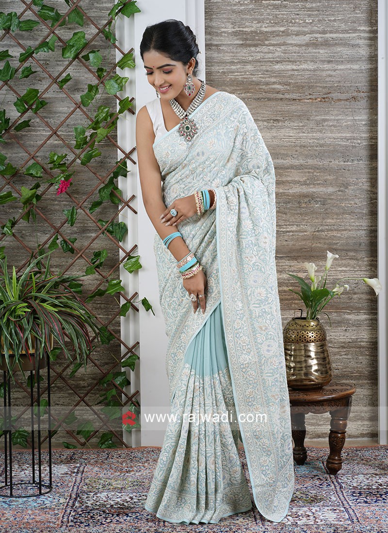 Sea green hotsell saree wedding