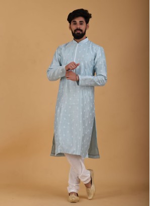 Light Sky Blue Art Silk Kurta Pajama