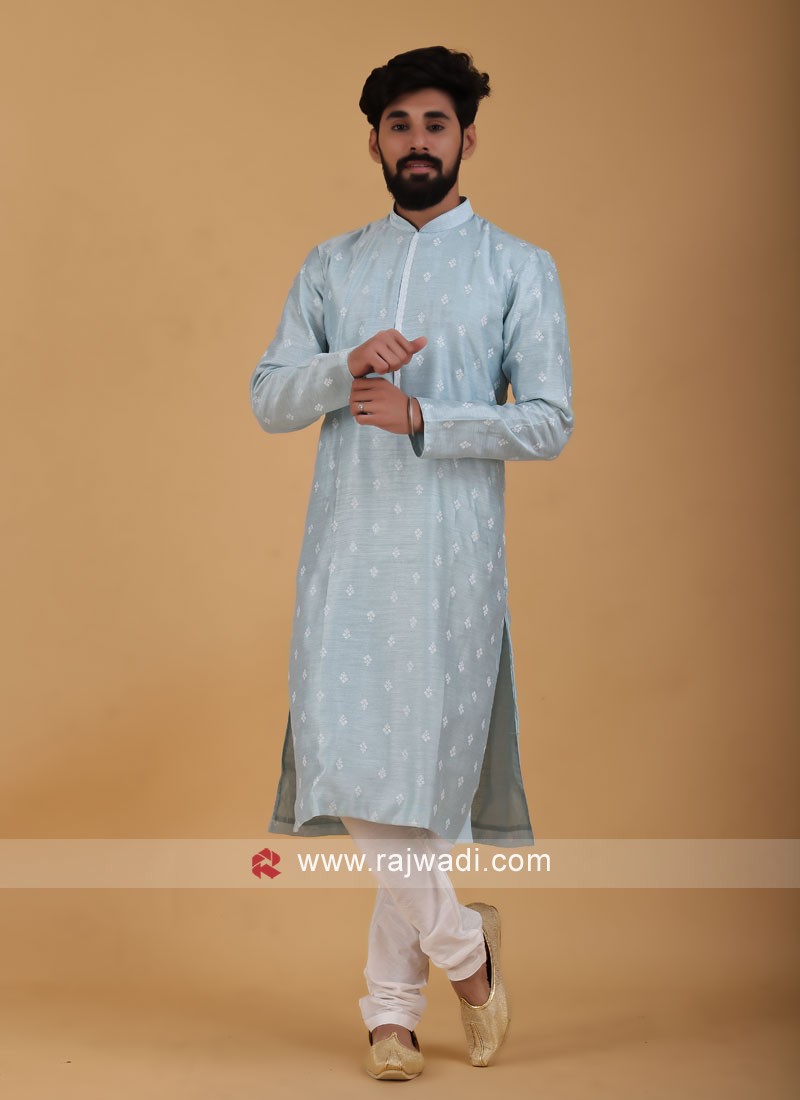 Light blue colour online kurta pajama