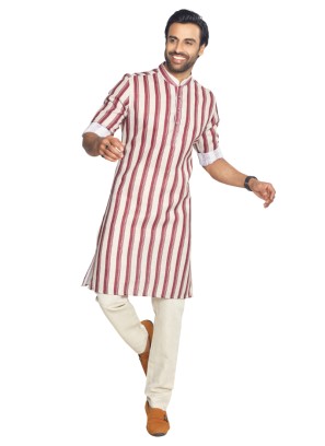 Lining Kurta Set In Khadi Cotton