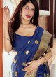 Lively Blue Woven Traditional Designer Saree