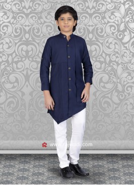 Long Sleeve Kurta Pajama In Blue