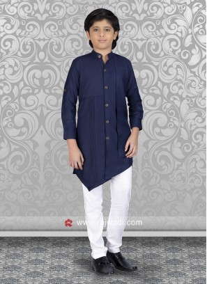 Long Sleeve Kurta Pajama In Blue