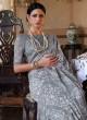 Grey Batik Printed Casual Wear Cotton Saree