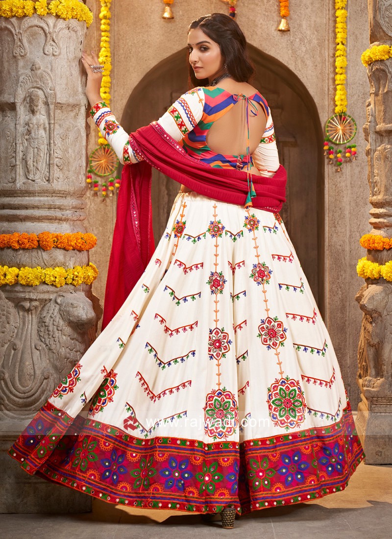 Buy White Sequence Embroidered Georgette Lehenga Choli At Ethnic Plus