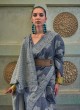 Blue Woven Lucknow Chikankari Cotton Silk Saree