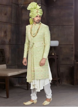 Lucknowi Work Designer Groom Sherwani