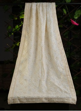 Lucknowi Work Dupatta In Cream Color