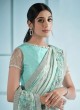 Sea Green Lycra Contemporary Saree