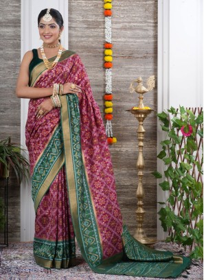 Chiffon Saree in Wine Color With Elegant Floral Work