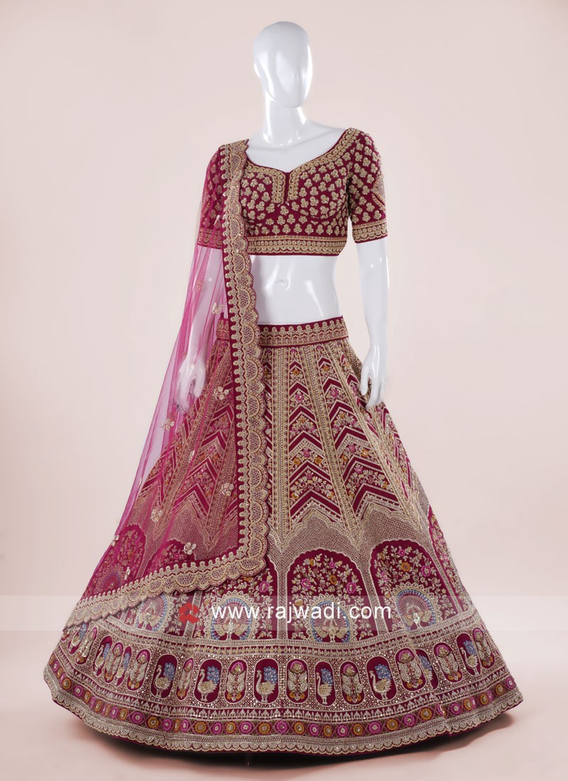 Maroon Bridal Lehenga – Vasansi Jaipur