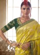 Gorgeous Yellow Silk Contemporary Saree