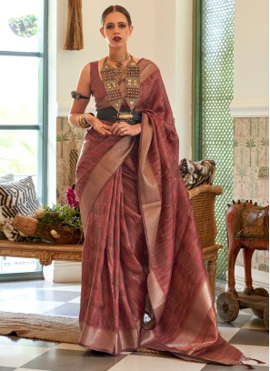 Majestic Mauve Handloom Silk Contemporary Saree