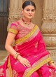 Deep Pink Banarasi Silk Contemporary Saree