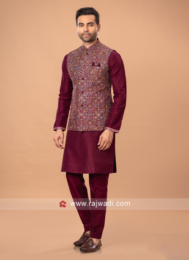 Buy TREEMODA Men's Purple Regular Fit Solid Nehru Jacket for Wedding &  Party Online at Best Prices in India - JioMart.
