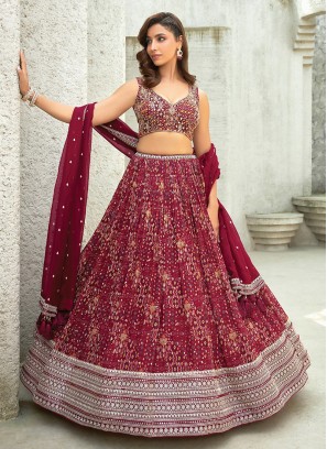 Maroon Color Designer Wedding Lehenga Choli