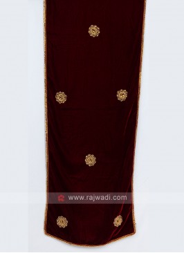 Maroon Color Groom Dupatta