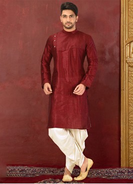 Maroon Dhoti Style Kurta Set