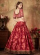 Maroon Floral Print Organza Designer Lehenga Choli