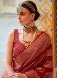 Gorgeous Maroon Silk Designer Saree