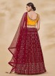 Maroon Georgette Readymade Lehenga Choli