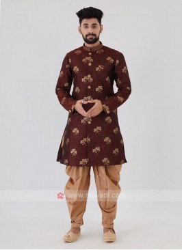 Maroon Mens Indo-Western