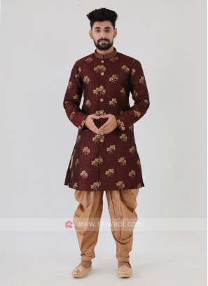 Maroon Mens Indo-Western