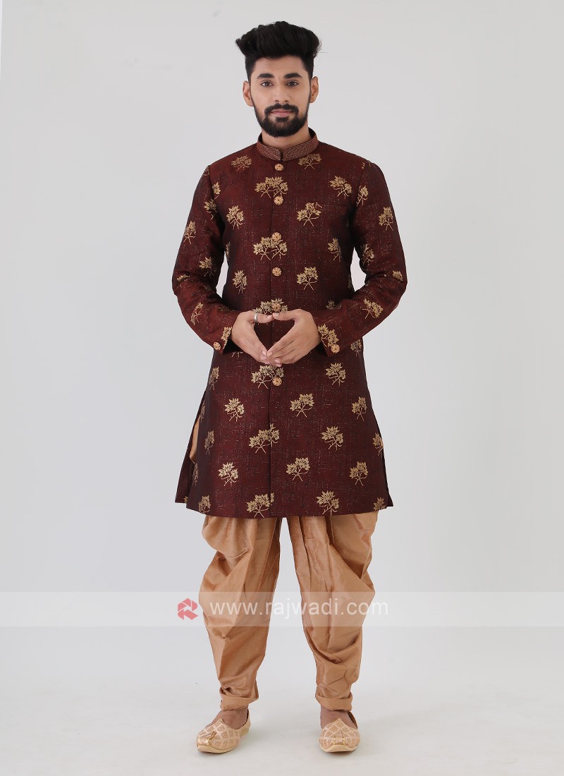 Maroon indo western outlet sherwani