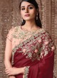 Maroon Patch Border Classic Designer Saree