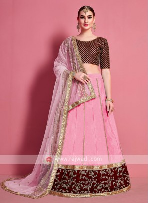 Maroon & Pink Lehenga Choli