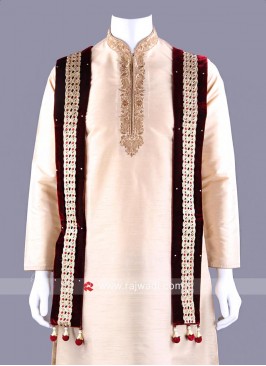 Maroon Velvet Dupatta with Latkan