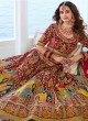 Maroon Velvet Wedding Designer Lehenga Choli