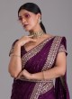 Marvelous Purple Sequins Art Silk Saree