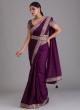 Marvelous Purple Sequins Art Silk Saree