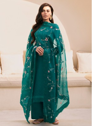 Marvelous Green Embroidered Salwar Suit